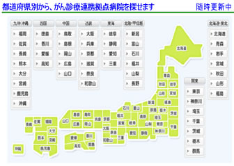 都道府県別のがん診療連携拠点病院の概要イメージ図